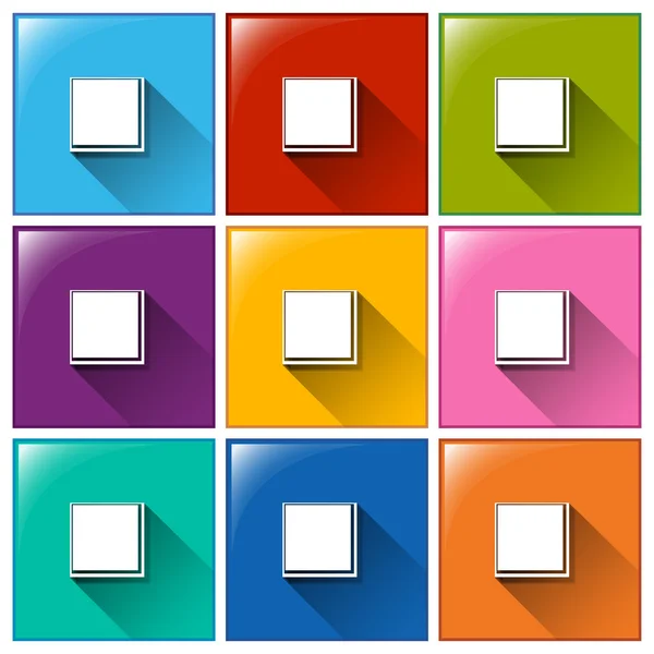 Icons with empty square templates — Stock Vector
