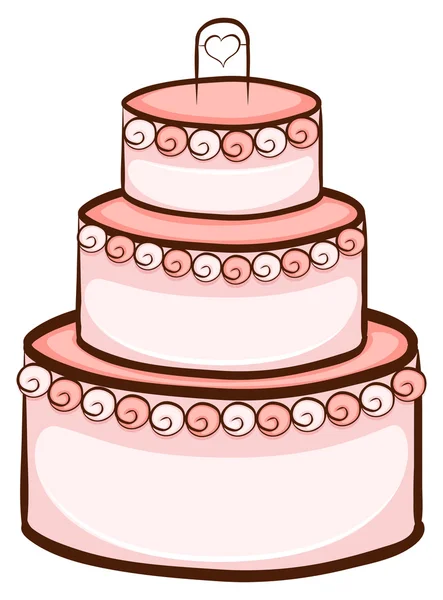 Um simples desenho de um bolo de casamento — Vetor de Stock