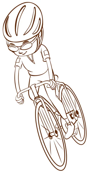 Простий ескіз велосипедиста — стоковий вектор