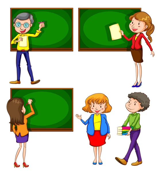 Un dibujo a color de los profesores — Vector de stock