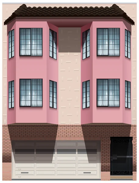 Ein großes rosa Gebäude — Stockvektor