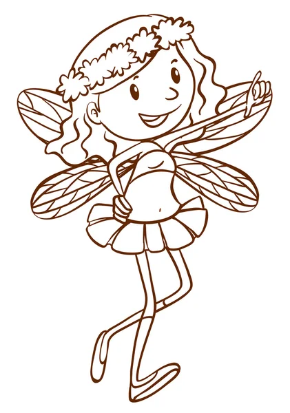A simple sketch of a cute fairy — Stock Vector