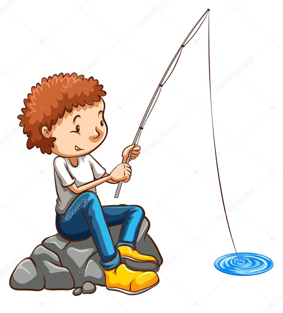 A simple drawing of a man fishing Stock Vector by ©blueringmedia 56963967