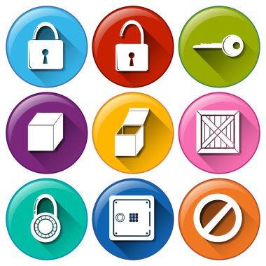 Buttons with locks clipart