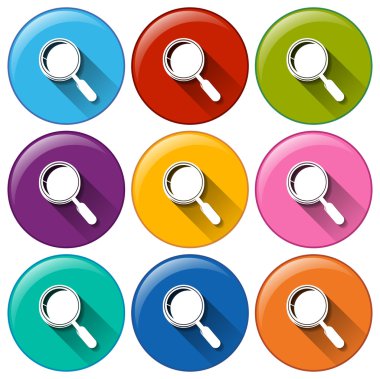 Büyüteç gözlük ile düğmeleri