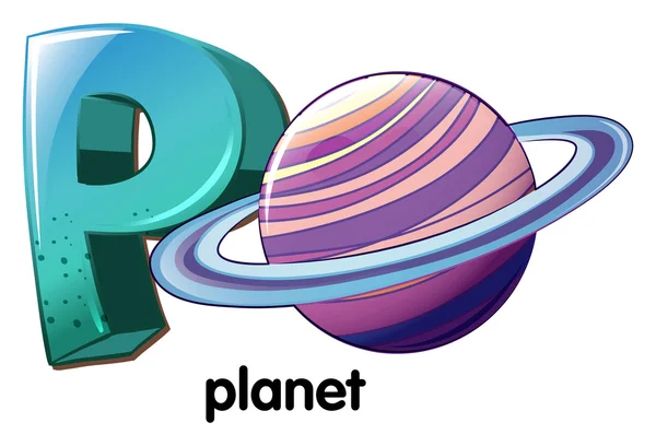 A letter P for planet — Stock Vector