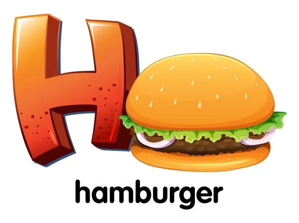 Scrisoarea H pentru hamburger — Vector de stoc