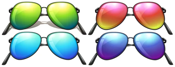 Неонові Кольорові сонцезахисні окуляри — стоковий вектор