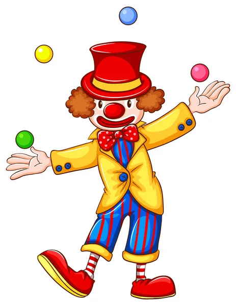 Ein Clown jongliert — Stockvektor