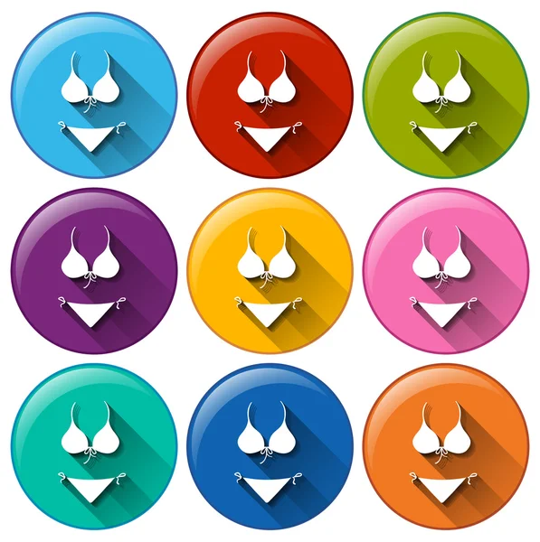 Circle buttons with swimwears