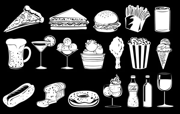 Doodle design degli alimenti — Vettoriale Stock