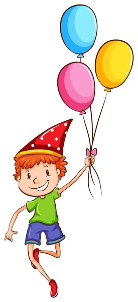 Ein glückliches Kind mit Luftballons — Stockvektor
