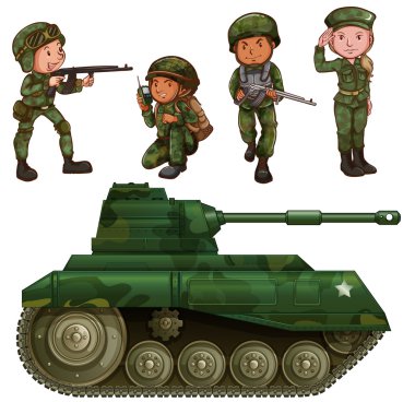 A group of soldiers clipart
