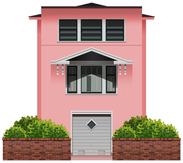 Un grande edificio rosa — Vettoriale Stock