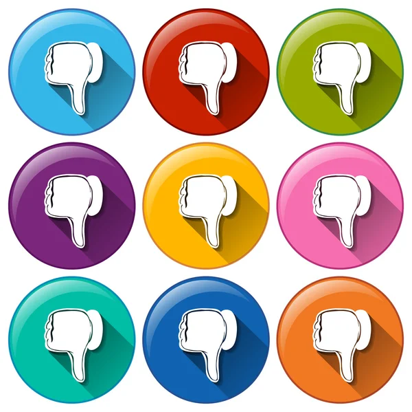 Buttons showing the disapproval sign — Stock Vector