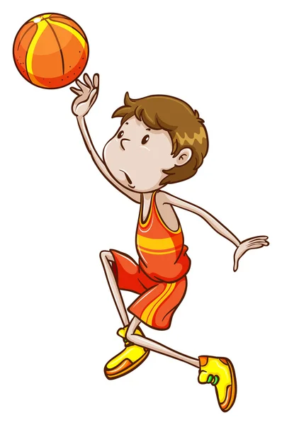 Un jugador de baloncesto — Vector de stock