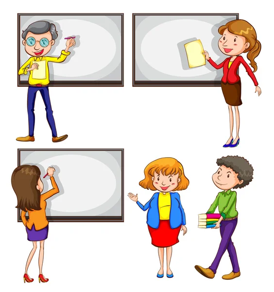 Male and female teachers — Stock Vector