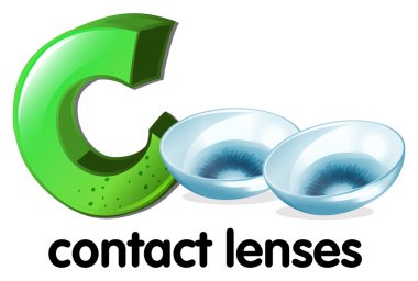 A letter C for contact lenses clipart