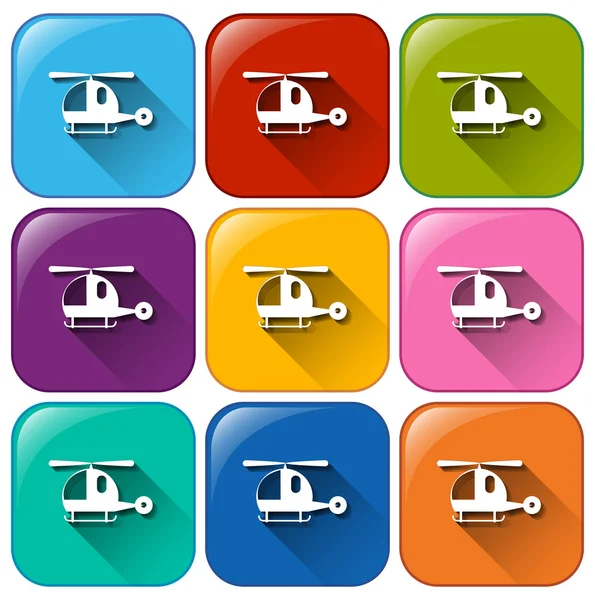 Helicopter buttons — Stock Vector