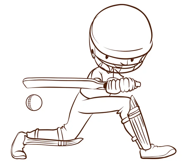 Ein Cricketspieler — Stockvektor