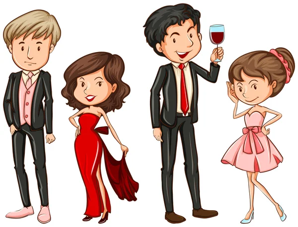 People in their formal attires — Stock Vector