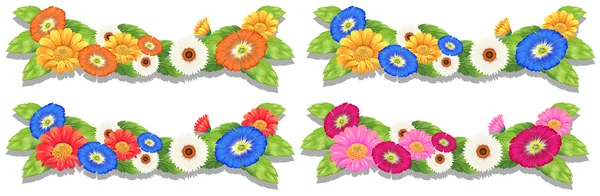 Floral border designs — Stock Vector
