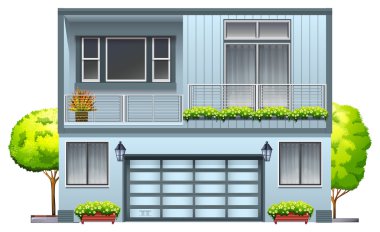 A house with balcony clipart