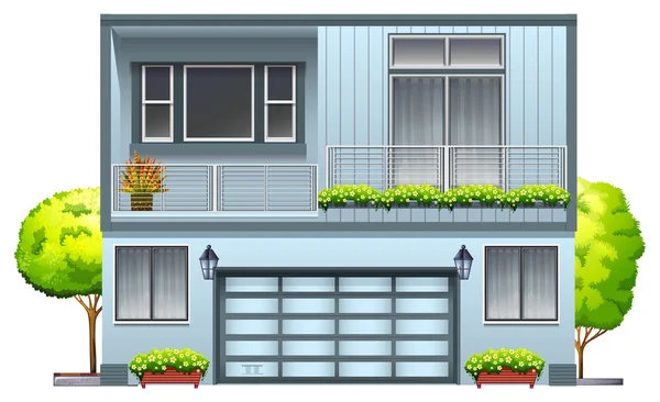 A house with balcony — Stock Vector