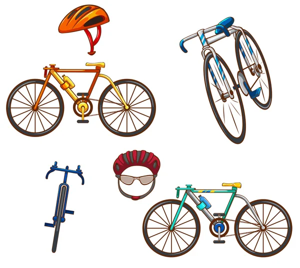Conjunto de bicicletas — Vector de stock