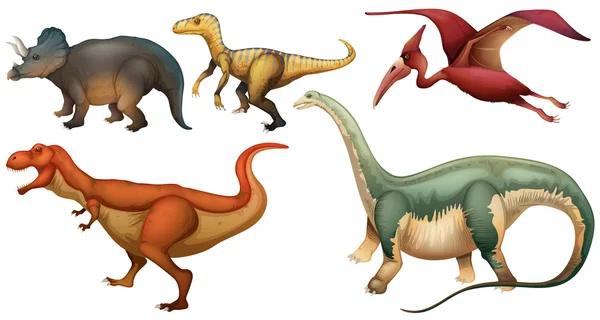 Un grupo de dinosaurios — Vector de stock