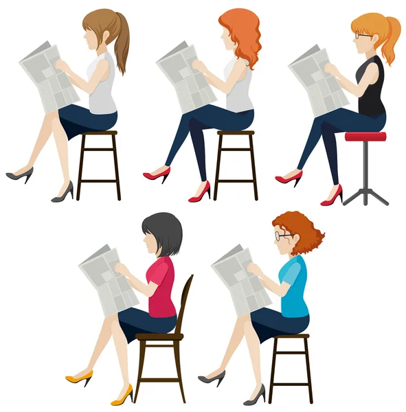 Безликим жінок читання — стоковий вектор