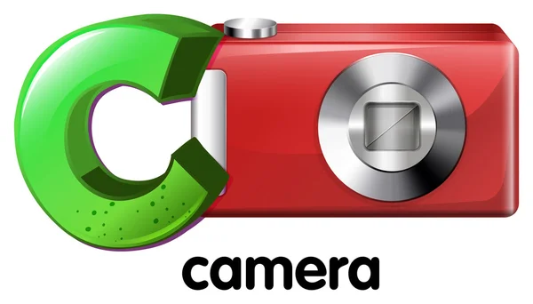 A letter C for camera — Stock Vector