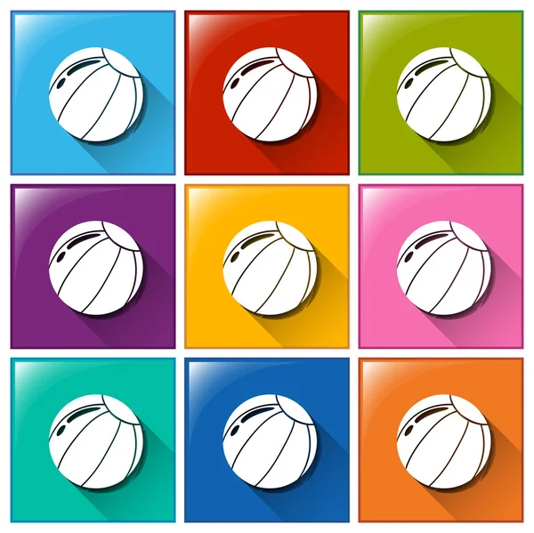 Botones coloridos con bolas — Vector de stock