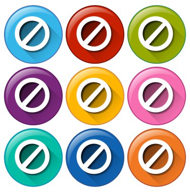 Renkli daire düğmeleri kilitler ile