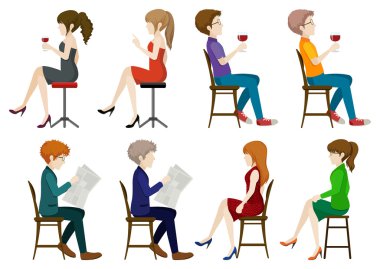 Yüzü olmayan Bayanlar baylar oturarak