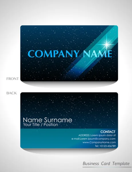 A blue business card design — Stock Vector