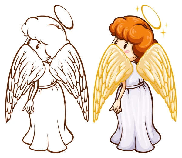Two sketches of an angel — Stock Vector