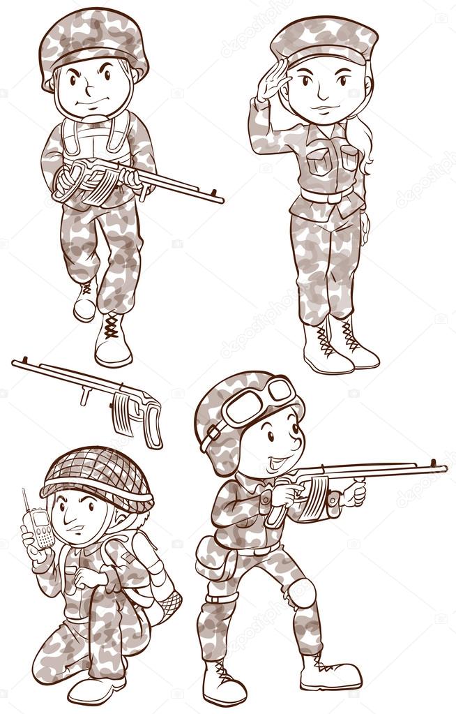 Soldiers with guns