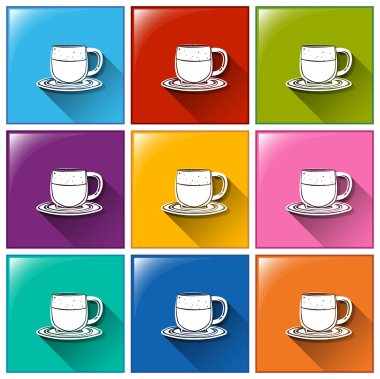 Bardak ve tabaklar ile düğmeleri