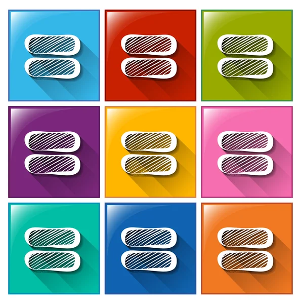 Buttons with the equal sign — Stock Vector