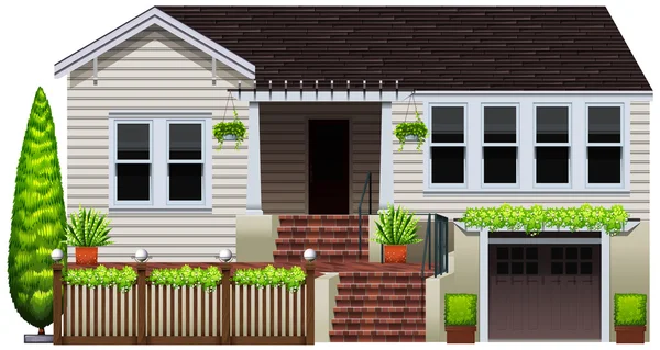 A house with plants — Stock Vector