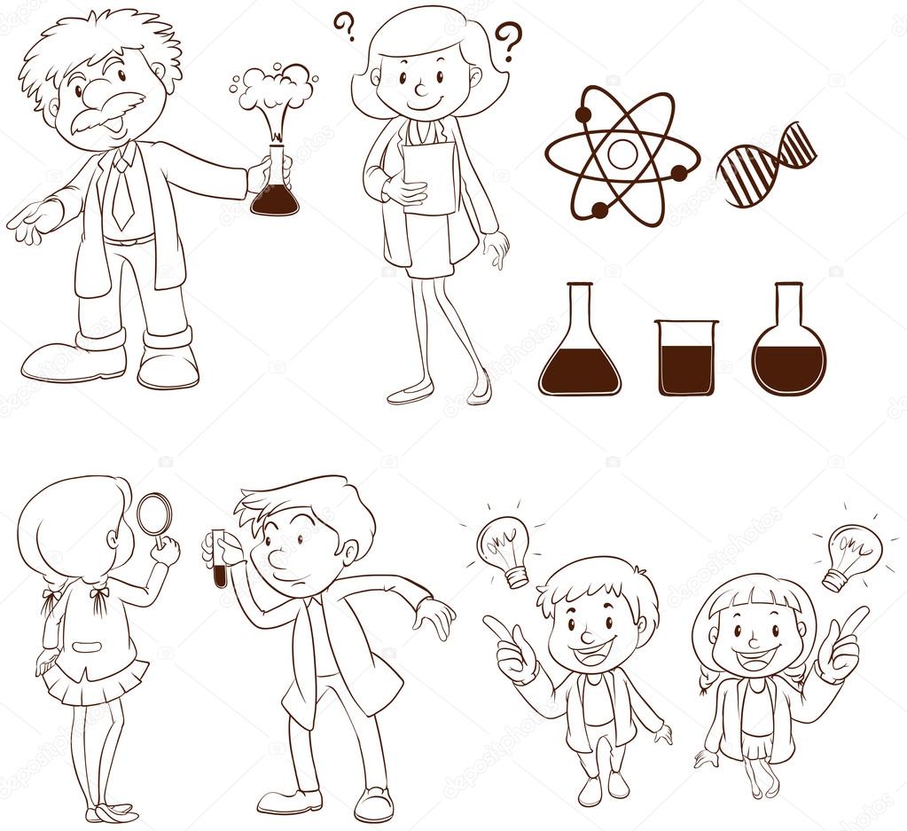 Male and female scientists