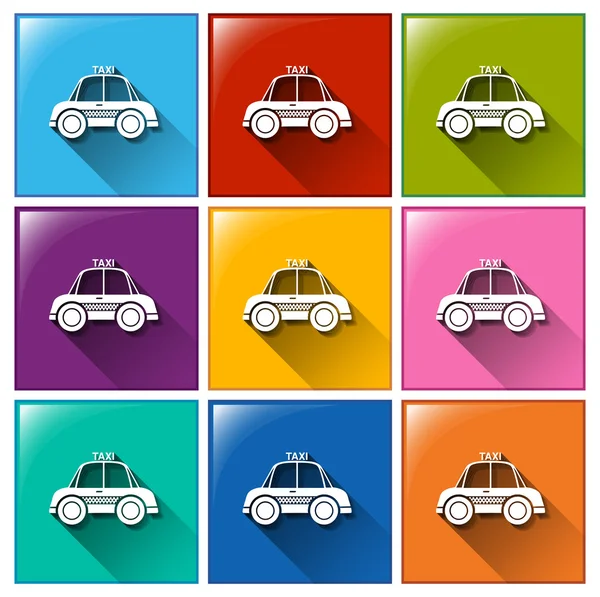 Buttons with taxi cabs — Stock Vector