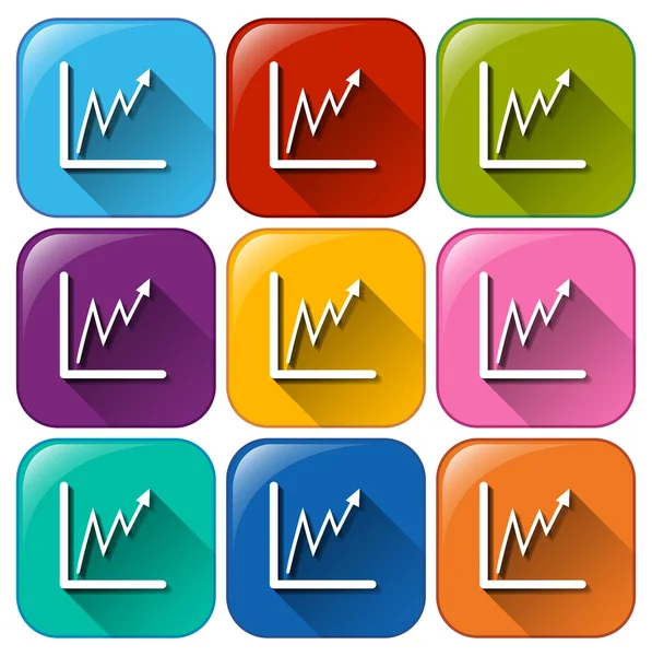 Botones redondeados con gráficos lineales — Archivo Imágenes Vectoriales