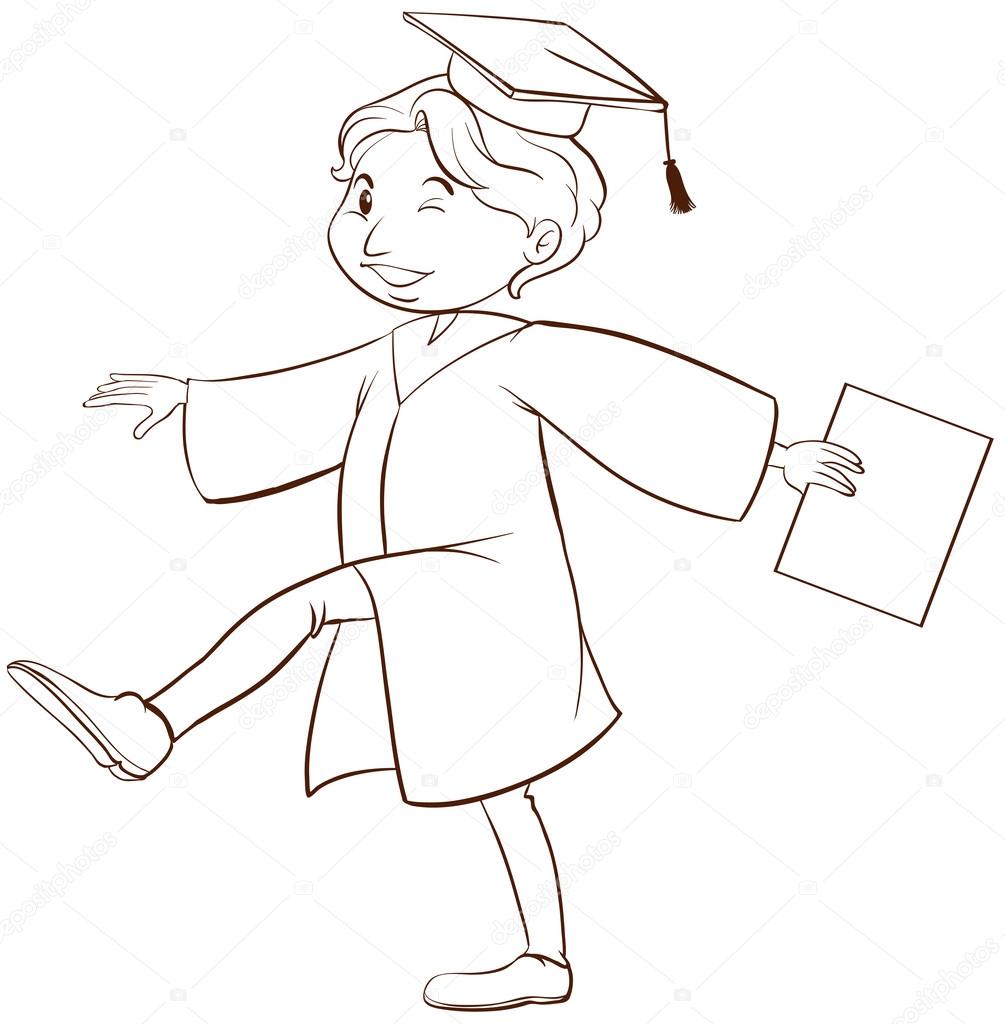 A drawing of a person graduating — Stock Vector © blueringmedia #59842529