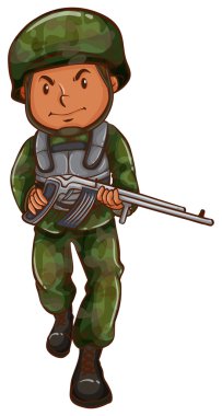 Cesur bir asker elinde bir silah