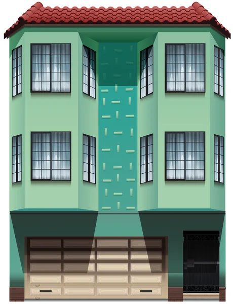 Un immeuble avec garage attenant — Image vectorielle