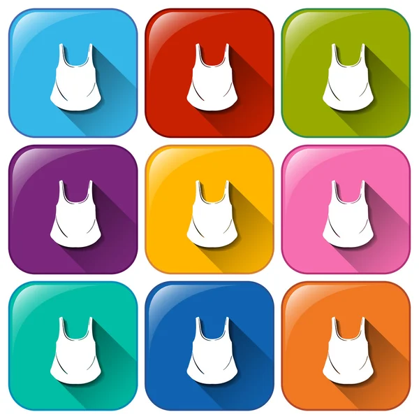 Botones con camisas sando — Vector de stock