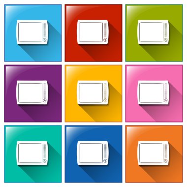 Televizyon ile kare düğmeler