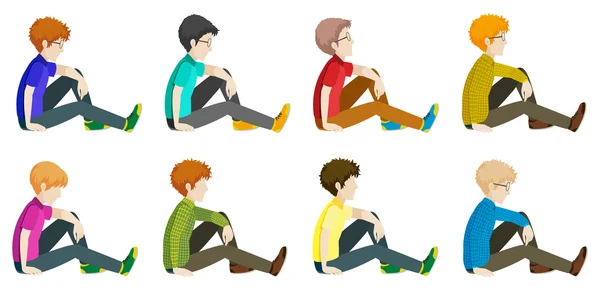 Faceless men sitting down — Stock Vector